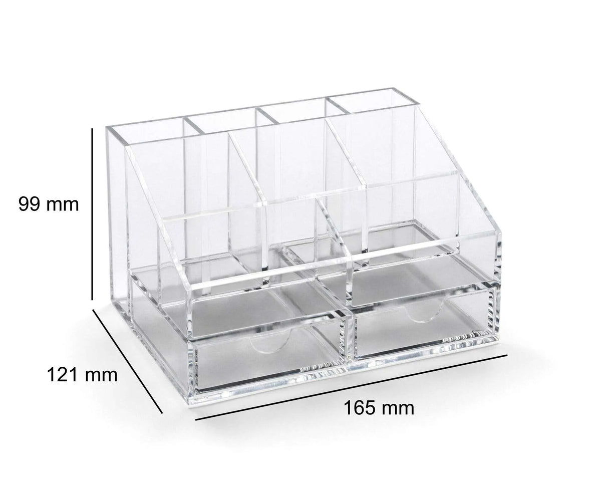 Clear Acrylic Desk Organiser with Two Drawers | ADO2