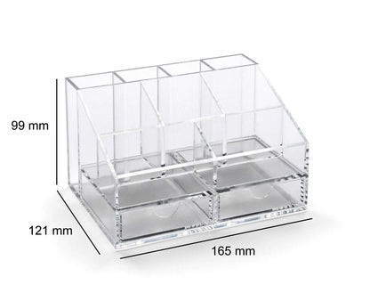 Clear Acrylic Desk Organiser with Two Drawers | ADO2