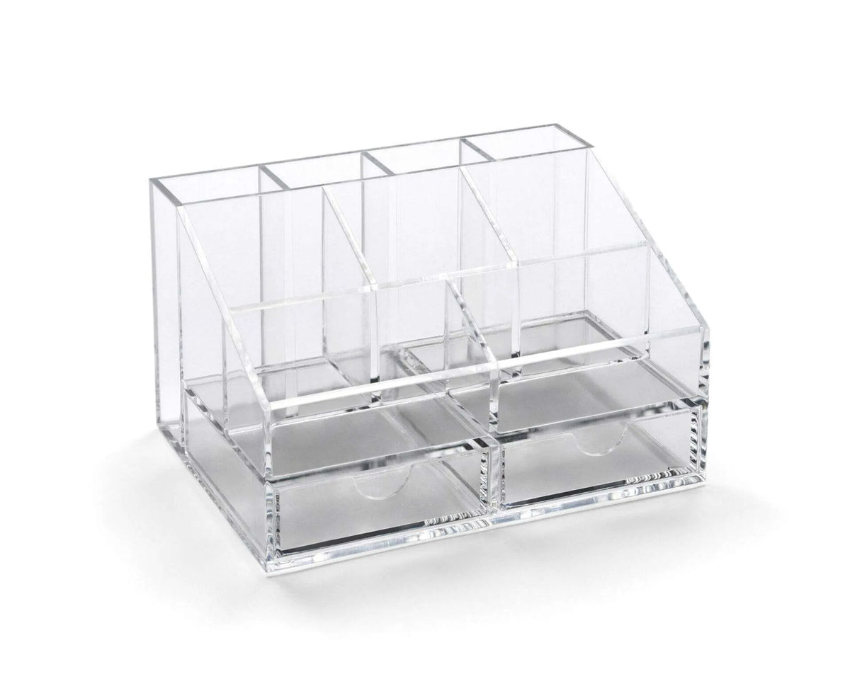 Clear Acrylic Desk Organiser with Two Drawers | ADO2