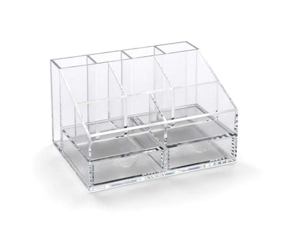 Clear Acrylic Desk Organiser with Two Drawers | ADO2