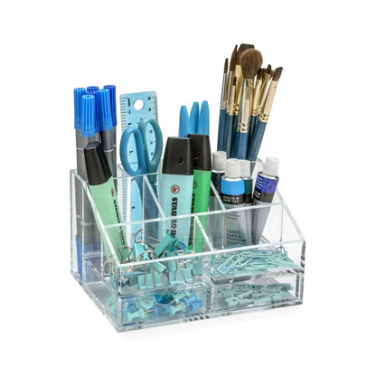 Clear Acrylic Desk Organiser with Two Drawers | ADO2