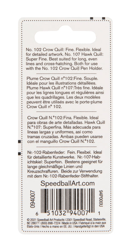 Speedball #102 and #107 Pen Nibs, Card of 2