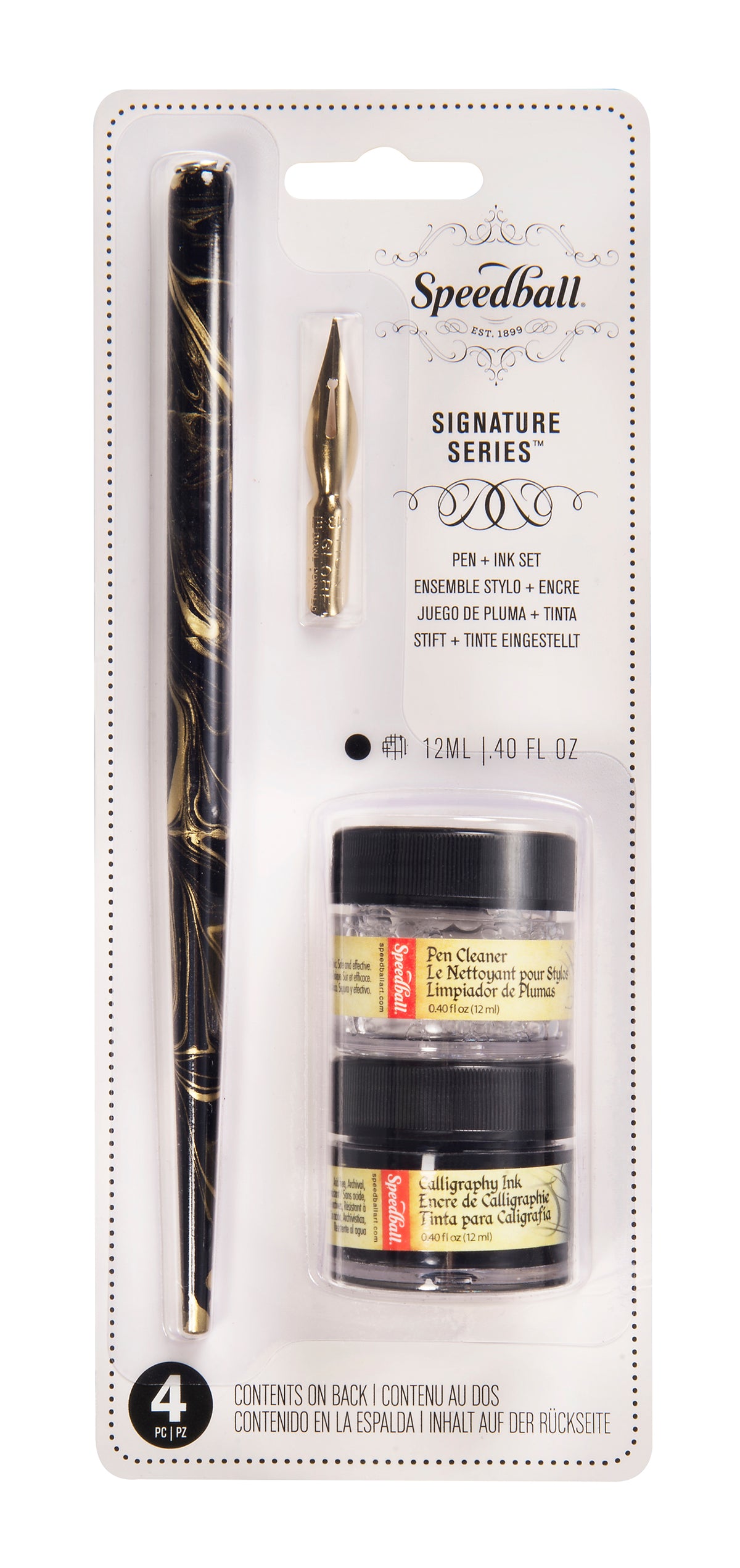 Speedball Signature Series Set – Black Ink and Pen Cleaner