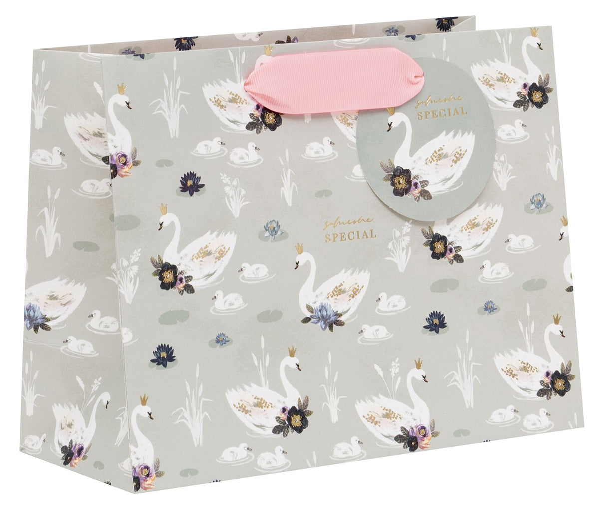 Swans & Cygnets Medium Landscape Gift Bag by Stephanie Davies