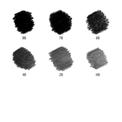 Staedtler Mars Lumograph Black Pencil 100B – Tin of 6 Assorted Degrees – image 3