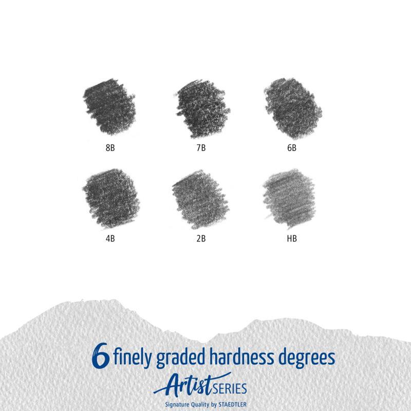 Staedtler Mars Lumograph Graphite Pencil 100 G – Tin of 6 Assorted Degrees – image 3