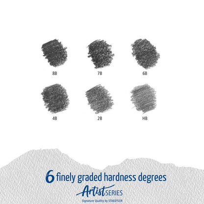 Staedtler Mars Lumograph Graphite Pencil 100 G – Tin of 6 Assorted Degrees – image 3