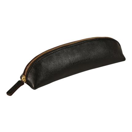 Flying Spirit Aged Leather Triangle Pencil Case | Black