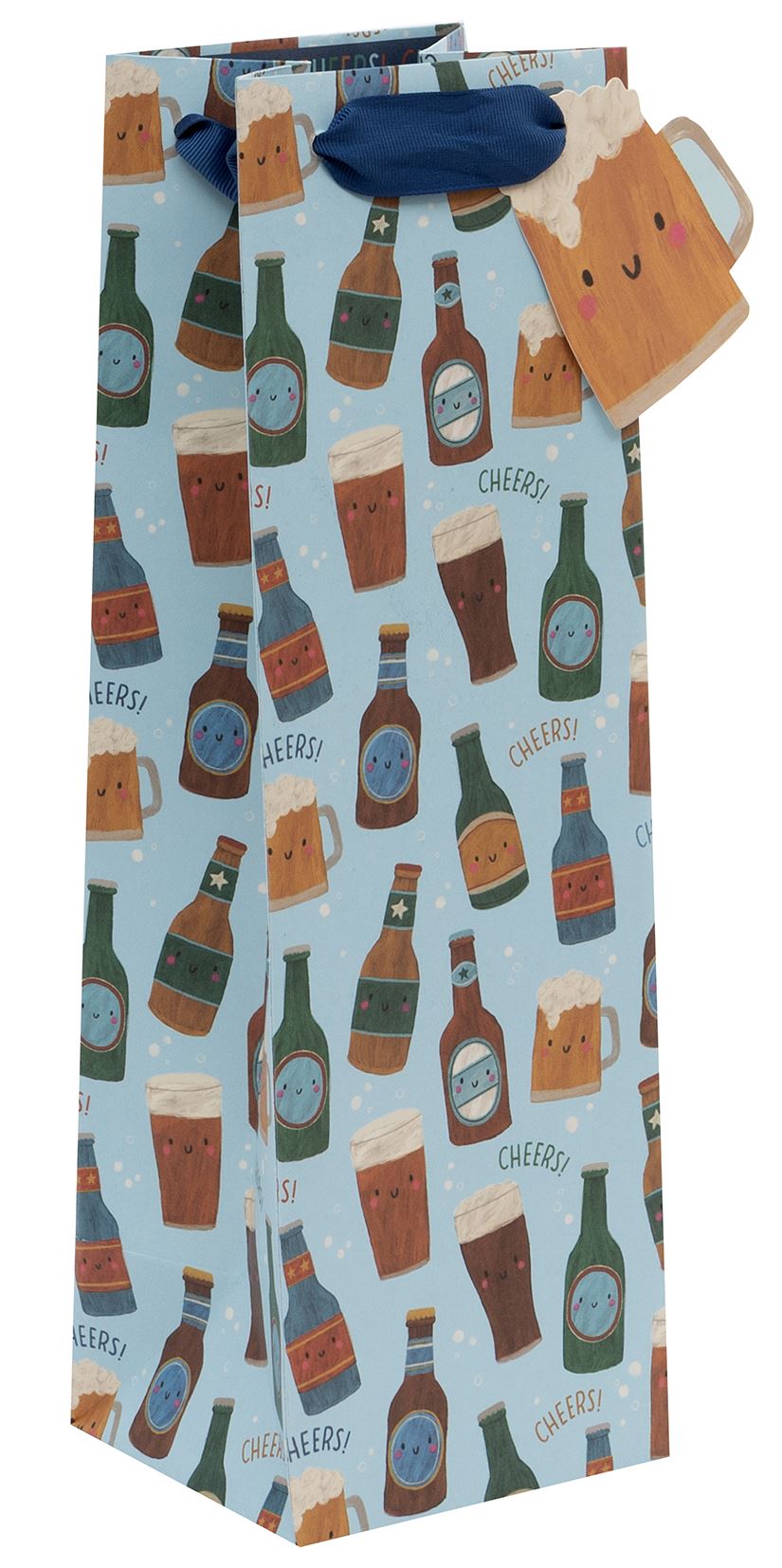 Beer & Cheers Bottle Gift Bag by Kate McFarlane