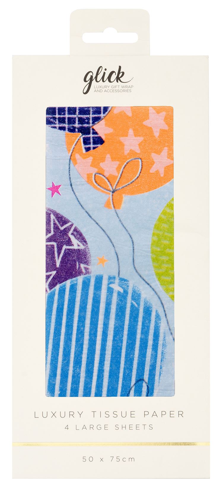 Big Balloons Blue Patterned Tissue Paper (4 Sheets) by Paper Salad