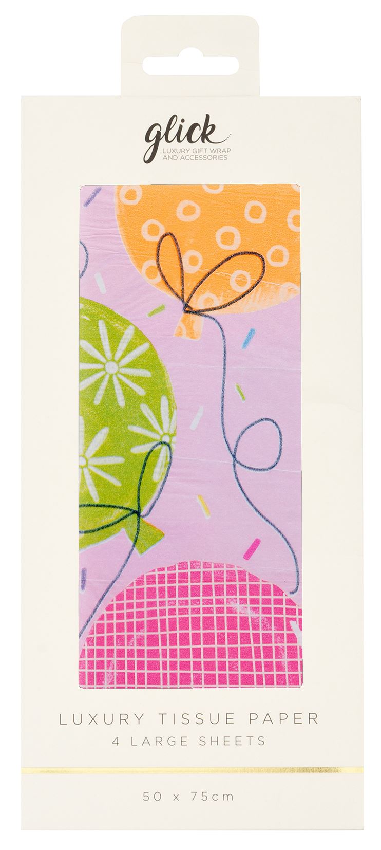 Big Balloons Pink Patterned Tissue Paper (4 Sheets) by Paper Salad