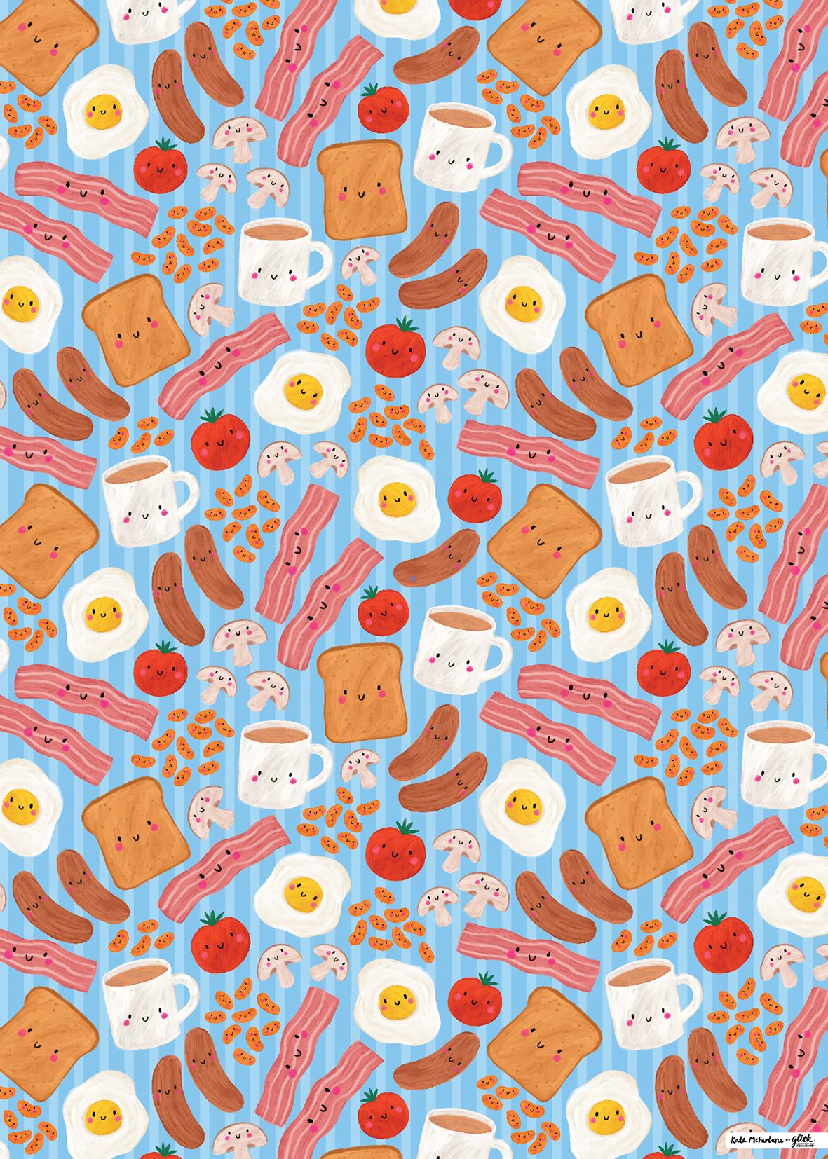 Glick Gift Wrap (Single Sheet) - Fry Up Friends