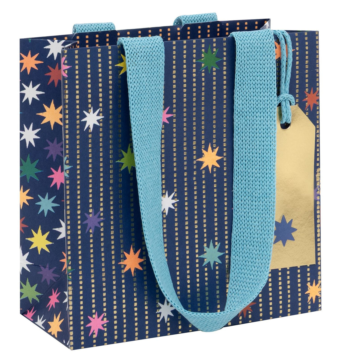 Star Garland Navy Small Gift Bag by Paper Salad