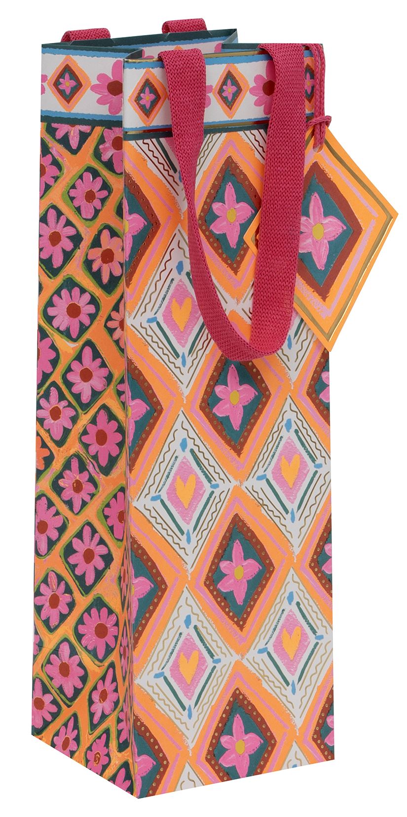 Floral Fusion Bottle Gift Bag by Paper Salad