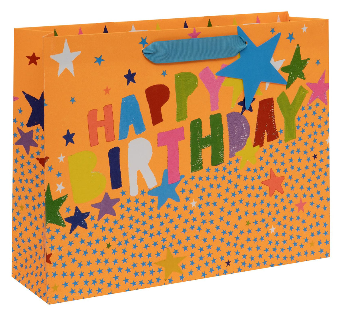 Happy Birthday Stars Large Landscape Gift Bag