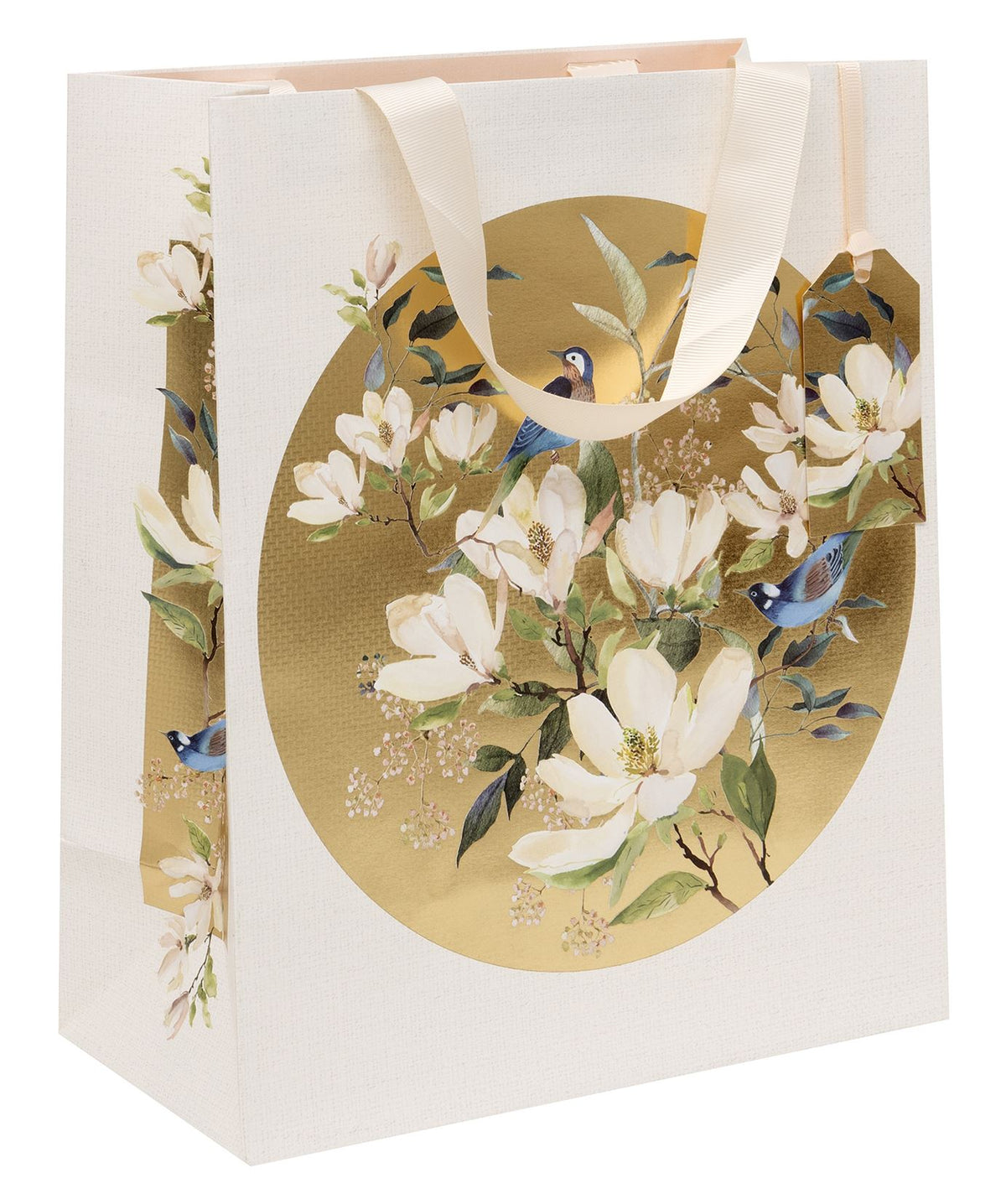 Gilded Magnolia Large Gift Bag by Summer Thornton