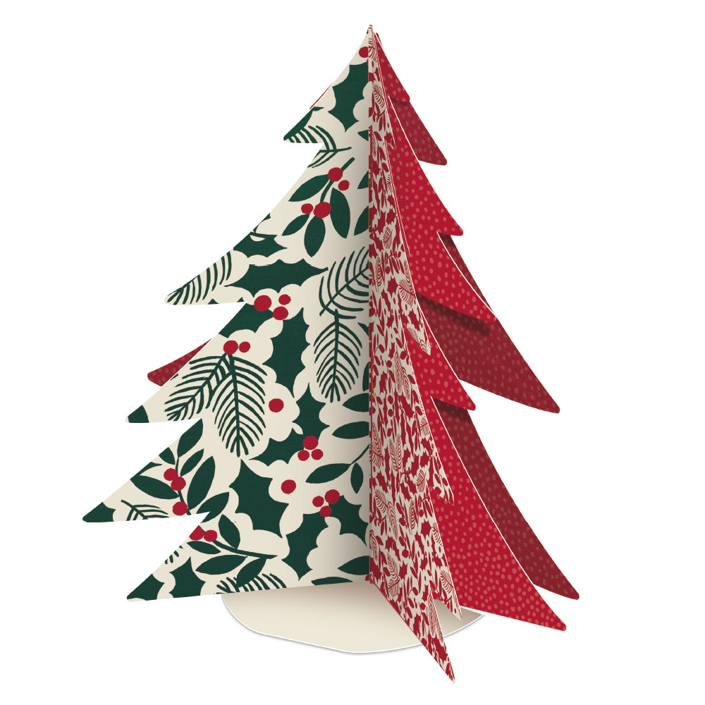 Holly Christmas Tree 3D Boxed Christmas Card