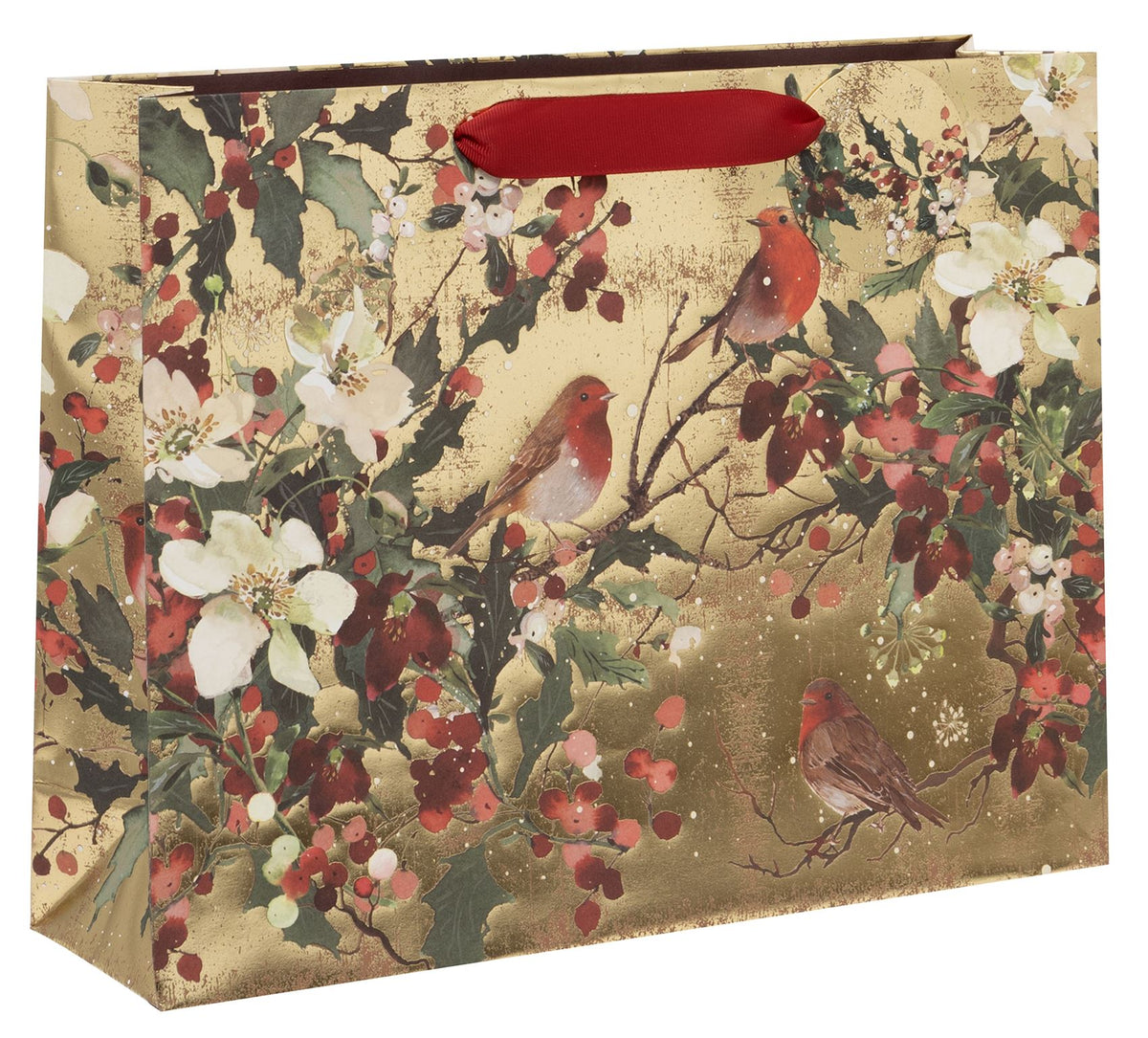 Gilded Robins Large Landscape Gift Bag by Summer Thornton