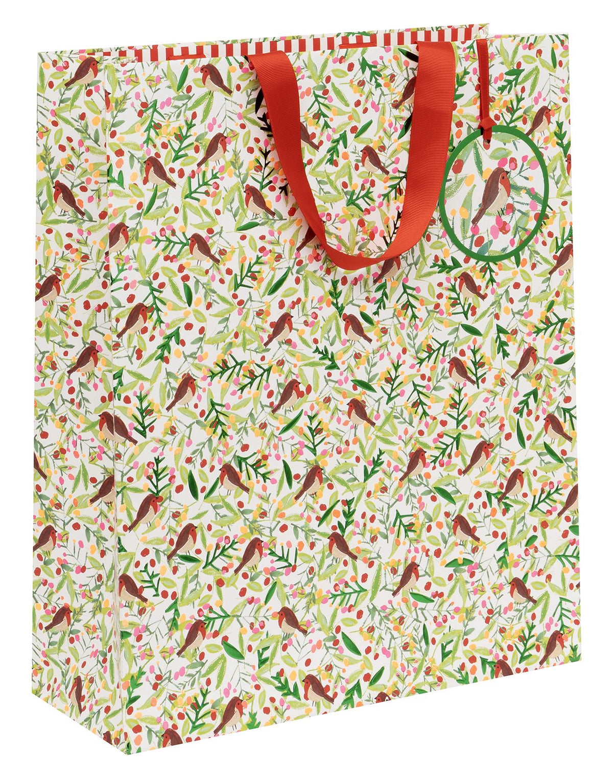 Berry Merry Robins Extra Large Shopper Gift Bag by Paper Salad