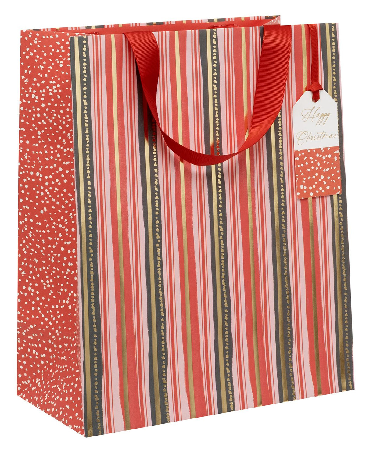 Yuletide Stripes Large Gift Bag by Stephanie Dyment