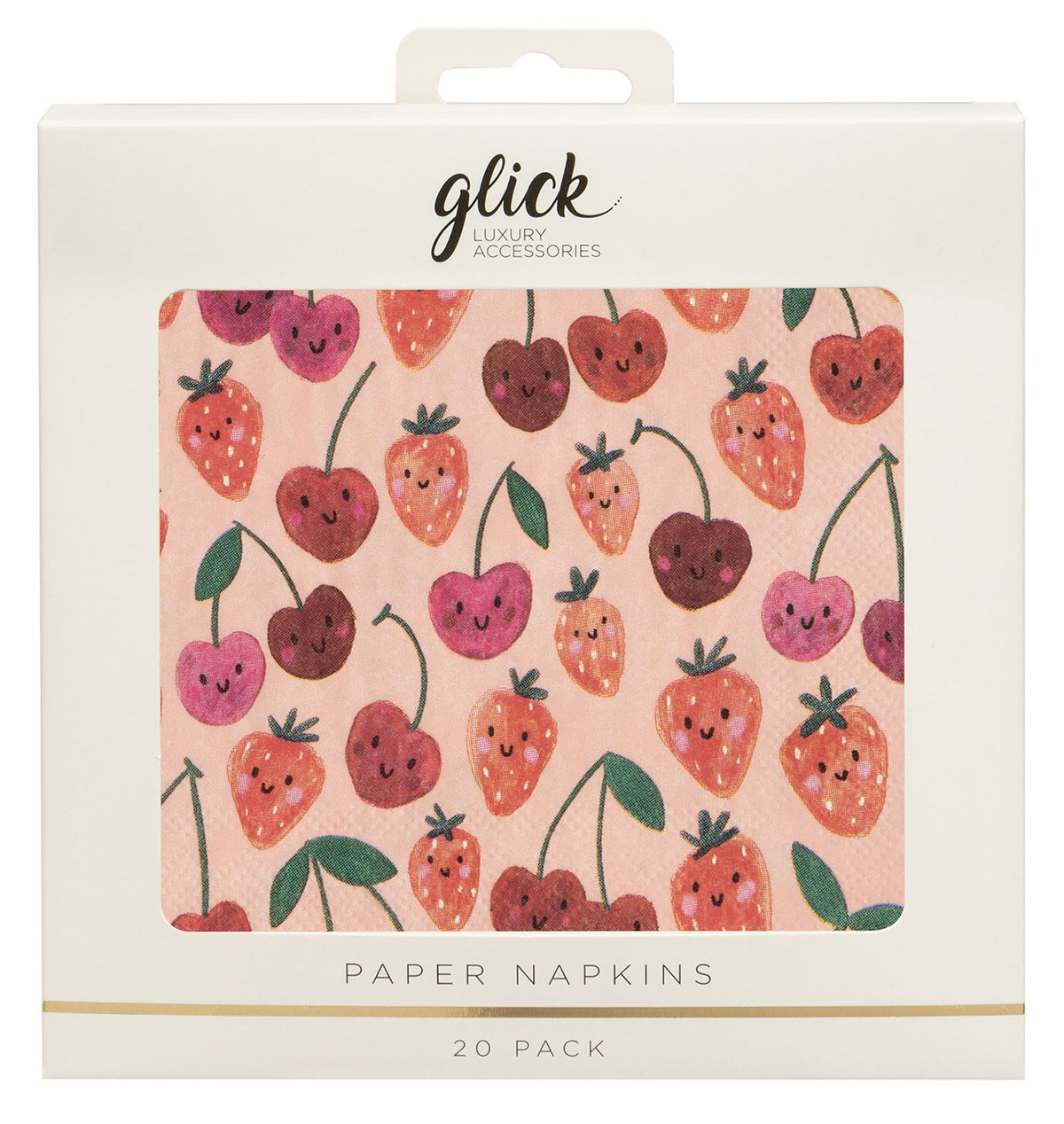 Cherry Strawberries Paper Napkins (Pack of 20) by Kate McFarlane