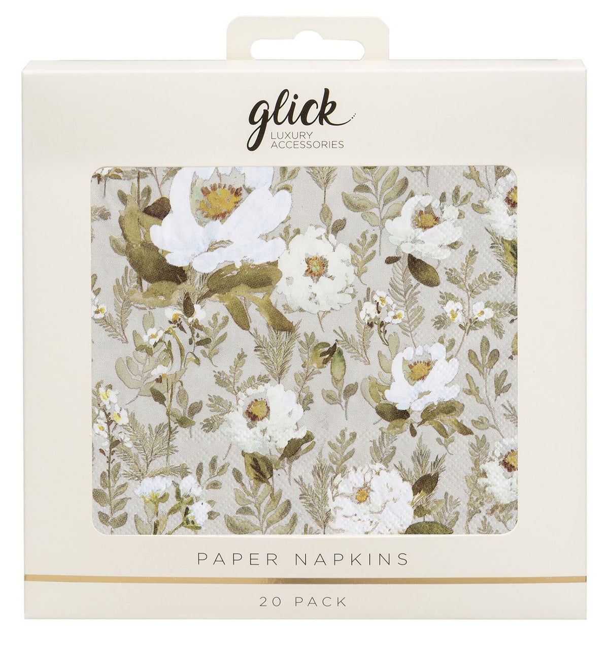 Grey Floral Paper Napkins (Pack of 20) by Stephanie Dyment
