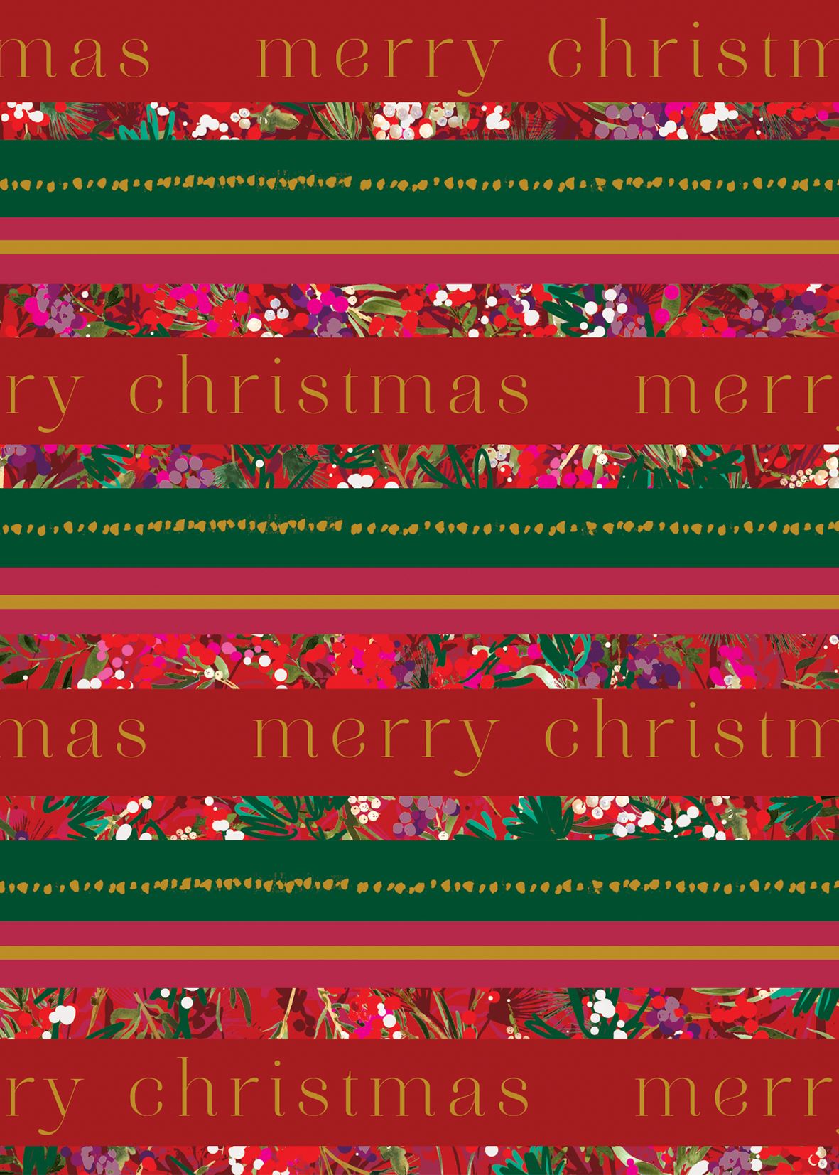 Merry Christmas Wrapping Paper Sheet by Stephanie Dyment
