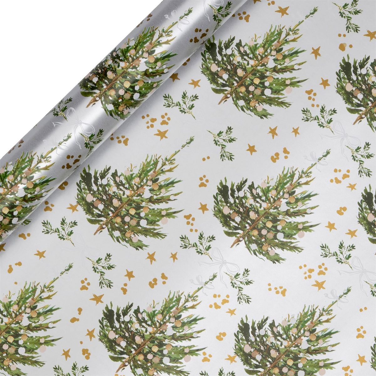 Spruce Silver Wrapping Paper Roll (4m) by Stephanie Dyment