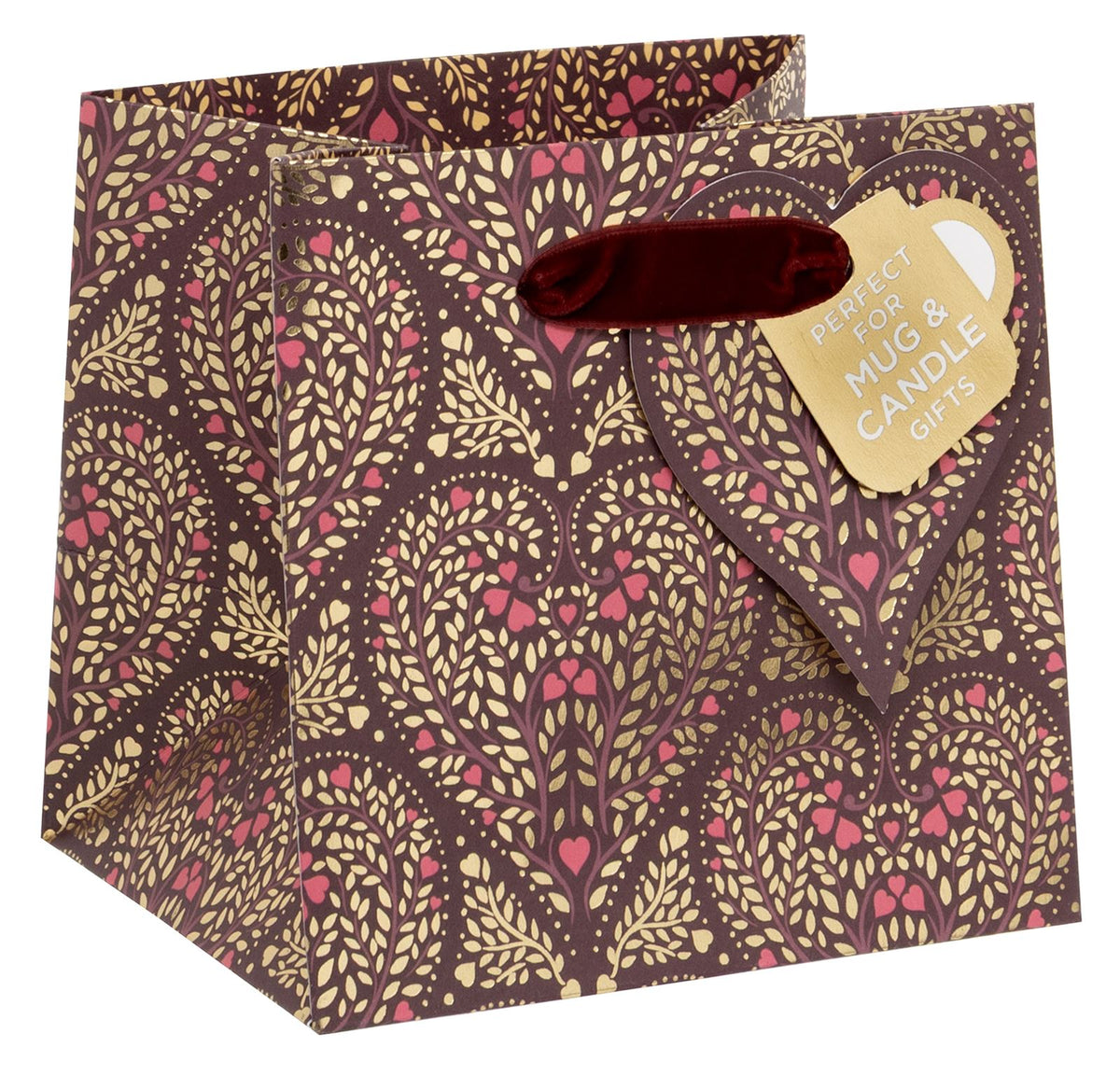 Filigree Hearts Short Gift Bag for Candles & Mugs by Stephanie Davies