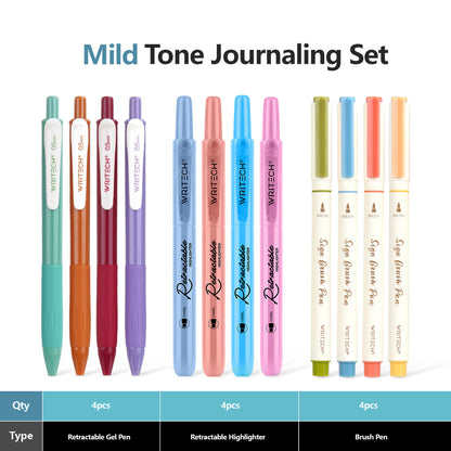 Writech Colour Coded Journal Set, mild colours, contents