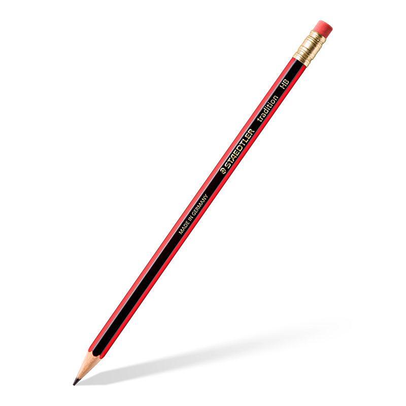 Staedtler Tradition 112 HB pencils with eraser tip, blister of 10