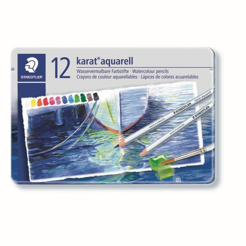 Staedtler Karat Aquarell Watercolour Pencils 125 – Tin of 12 Assorted Colours