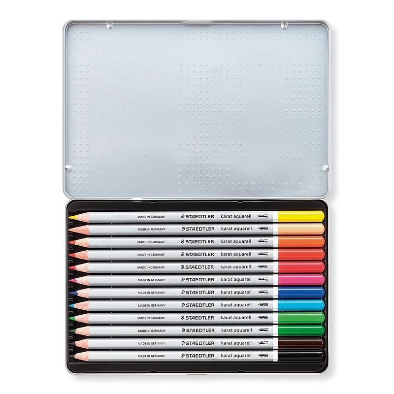 Karat Aquarell Watercolour Pencils 125 – Tin of 12 Assorted Colours – image 2