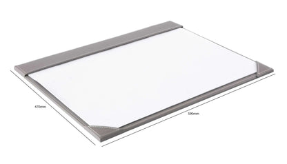 Faux Leather Full Demy Desk Mat – Grey | GRYPUDM1