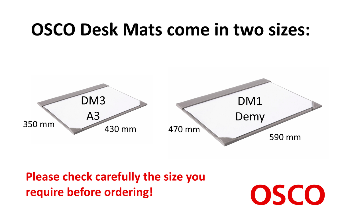 Faux Leather Full Demy Desk Mat – Grey | GRYPUDM1