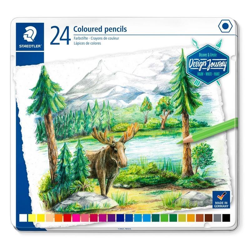 Staedtler Design Journey coloured pencils, tin of 24