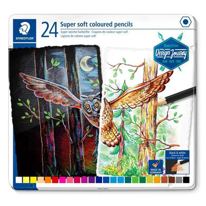 Staedtler super soft coloured pencils tin of 24