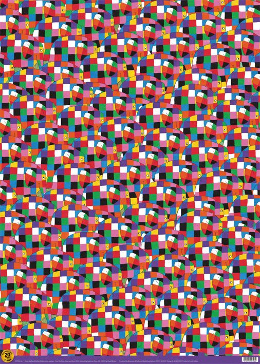 David McKee Elmer Giftwrap Gift Wrap Sheet