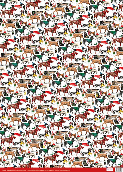 Louise Cunningham Winter Walkies Christmas Gift Wrap Sheet