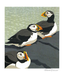 The Art of Print Greetings card - Puffins