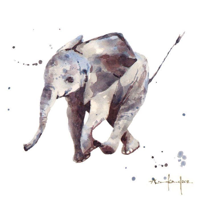 Alison Fennell Hubert Elephant Art Card