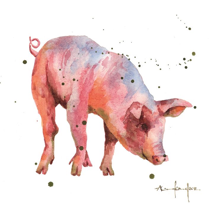 Alison Fennell Piglet Art Card