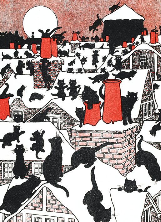 Charles Robinson A Black Cat Holiday Christmas Card Pack