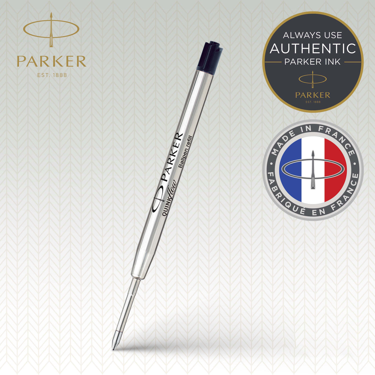 Parker Ballpoint Pen Refill | Fine Tip | Black QUINKflow Ink | Single Pack