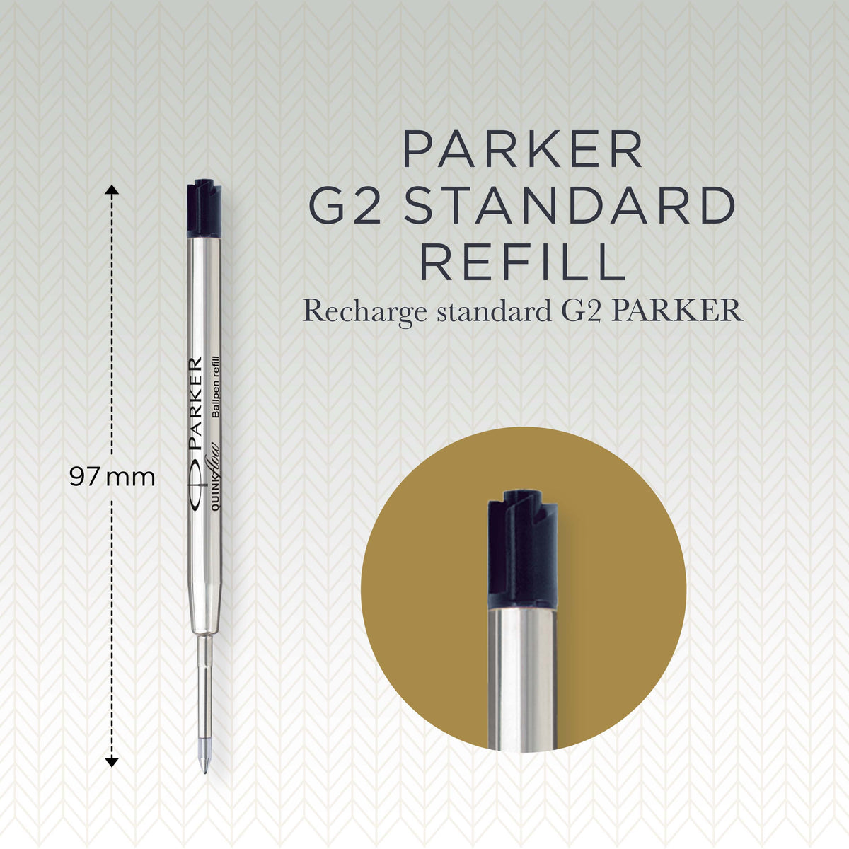 Parker Ballpoint Pen Refill | Fine Tip | Black QUINKflow Ink | Single Pack