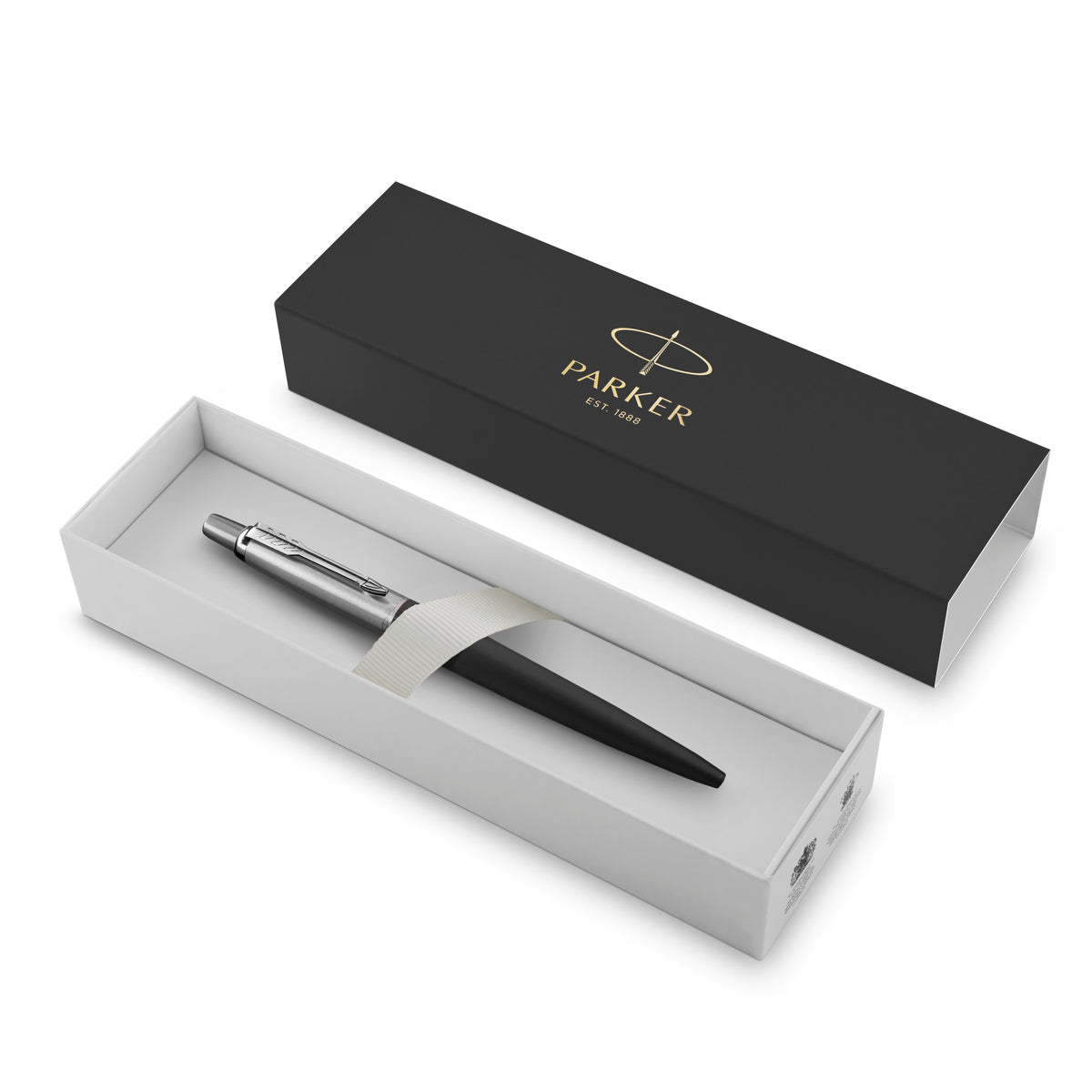 Jotter Ballpoint Pen | Bond Street Black with Chrome Trim | Medium Point Blue Ink | Gift Box