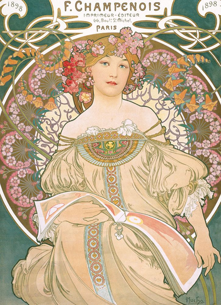 Alphonse Mucha Champenois Advertising Poster Art Card