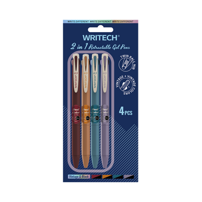 Writech Dual Colour gel pens set of 4