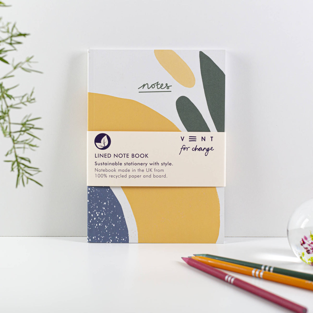 VENT NOTES A5 Recycled Notebook – Olive, Lined