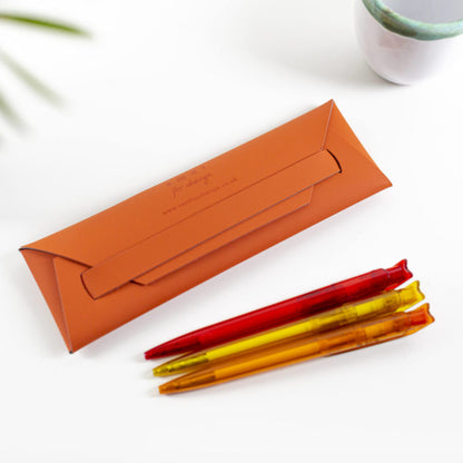 VENT Make a Mark Recycled Leather Pen & Pencil Pouch – Raspberry Pink